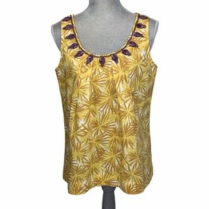 Boden Tropical Sleeveless Bead Details Sz12 EUC